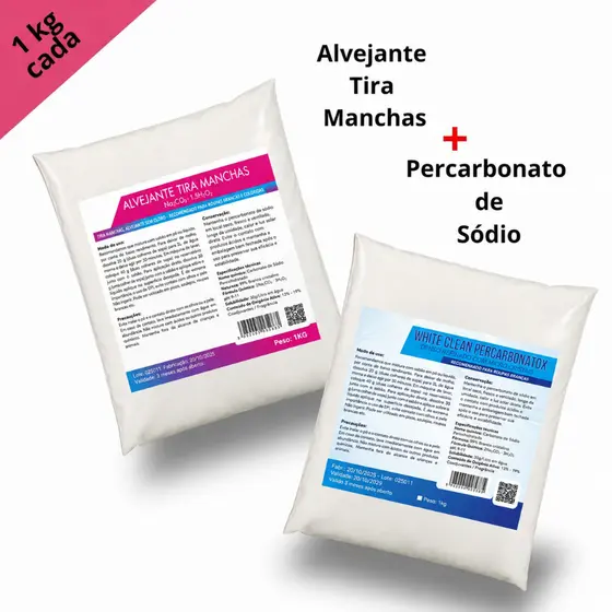 Percarbonato 1kg + Alvejante 1kg