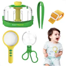 Brinquedo Educativo de Pesquisa Exploração Observação da Natureza de Insetos com lupa Pinça