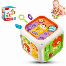 Brinquedo Educativo Cubo Multifuncional Musical Sensorial de Atividades 6 em 1 Para Bebês Original
