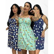 Kit 4 Camisola Confortável Gestante Amamentação Estampada Pós Parto Suede Microfibra Abotoar Alcinha