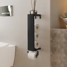Porta Papel Higiênico De Parede Suporte Para Papel Industrial Suporte de Papel Higiênico Preto Aço