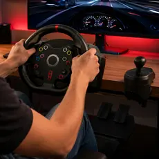 Volante Gamer 270 Graus com Câmbio Pedal Revestimento Borracha para Jogos KP-5817