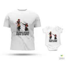 Kit Tal Pai Tal Filho Body e Camiseta Melhores Amigos Para Sempre