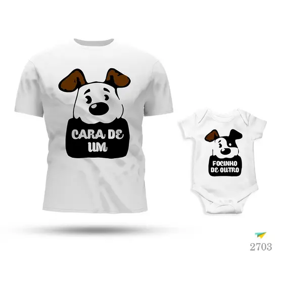 KIT PAI E FILHO BODY E CAMISETA CARA DE UM FUCINHO DO OUTRO