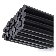 Kit 10 Bastão de Cola Quente Preta Black 11mm x 300mm Alta Fusão Martelinho Ouro Artesanato Reparos DIY