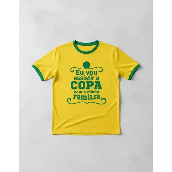 Camiseta Verde E Amarela Brasil Copa Do Mundo Familia