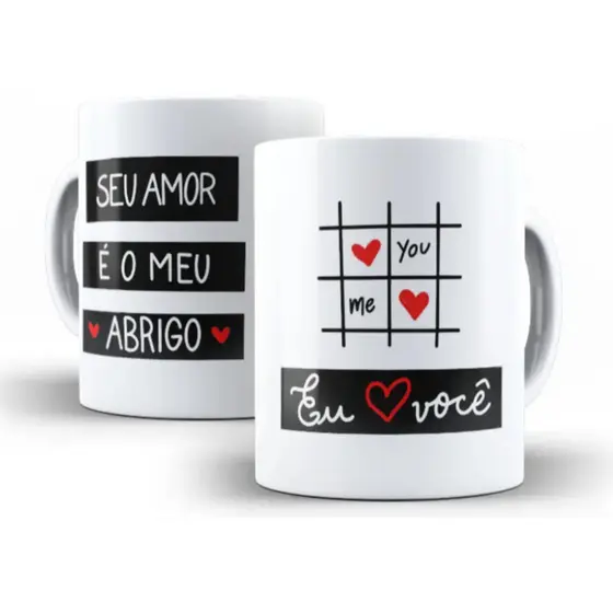 Caneca Para Namorados Casais Seu Amor É Meu Abrigo