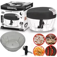 Processador de Alimentos Manual Original Line com 3 Lâminas Inox e Dispenser