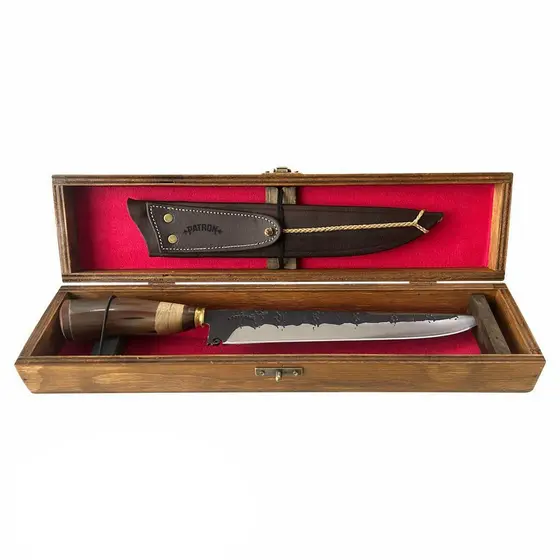 Faca Artesanal Churrasco Aço Inox 3mm Rústica 10 polegadas Cabo de Chifre de Búfalo + Estojo Personalizada