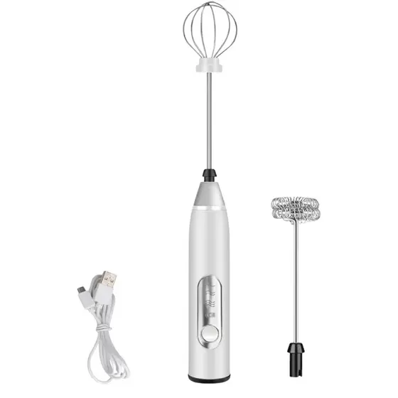 Batedor Misturador Mixer Elétrico para Bebidas Leite Café Clara de Ovo 2 em 1