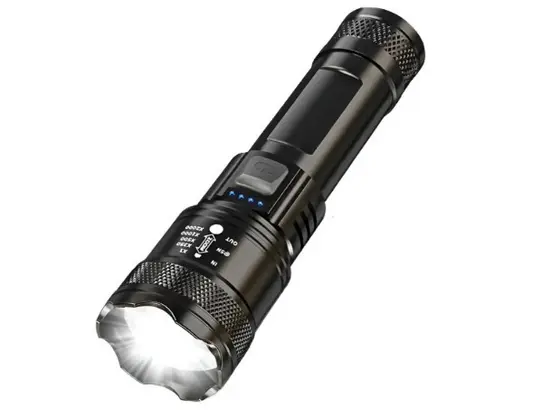 Lanterna Com Carregamento Usb, Zoom Telescópico Branco Tática  LAN-7059