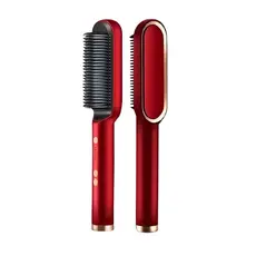 Escova Alisadora Bivolt 5 em 1 -Profissional Alisa, Hidrata, Modela, Alinha e Anti-Frizz Ultra Leve 378g para Viagens