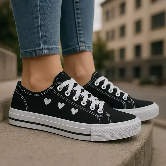 Tênis casual Feminino Coração Leve e Confortável Promoção