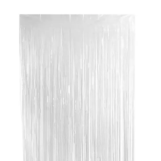 Cortina Metalizada Decoração Branca 100x200cm - 01 unid
