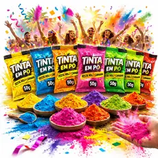 08 Pct Tinta Em Pó 50 Gramas - Holi Party Festas das Cores