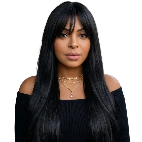 Peruca Lace Wig Orgânica Longo Liso Idêntico ao Humano 75cm