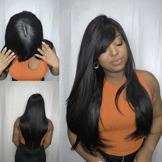 Peruca Lace Wig Bio Fibra Modelo Tira Tamanho da base Regulavel