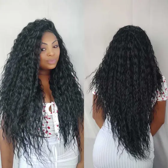 Lace frontal repartição livre 70 centímetros cacheada