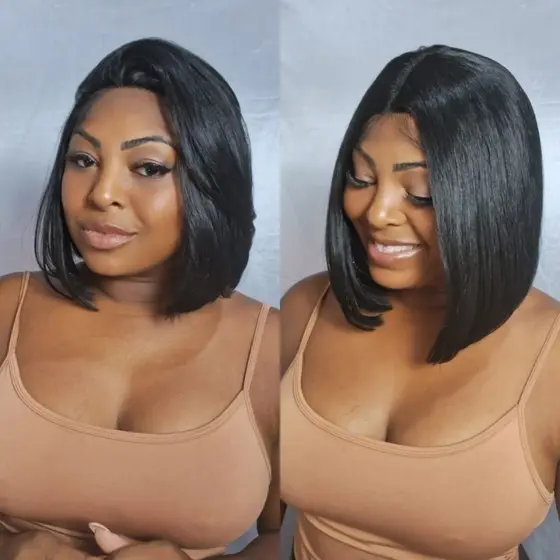 Cabelo Lace frontal repartição fixa castanho escuro idêntico ao humano