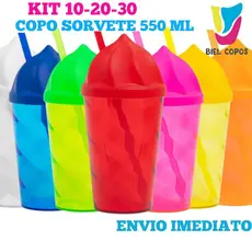 Kit 10-20-30 Copo Sorvete Twister 550 mL- Festa infantil- Decoração- Copo Infantil