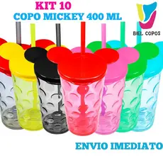 Kit 10 Copo Mickey Bolha 400 ml - Copos pra festa - Decoração infantil