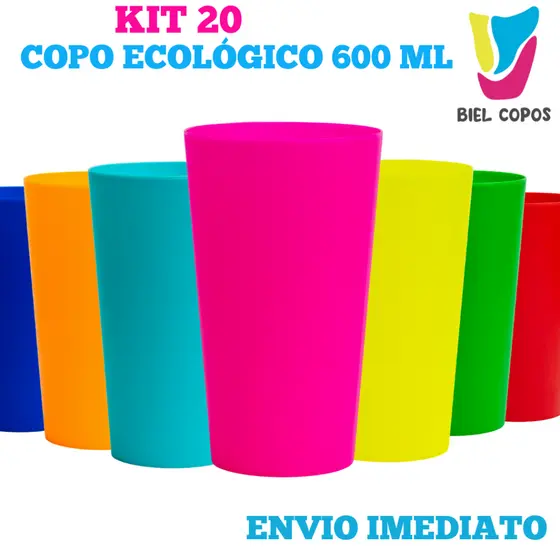 Kit 20 Copo Ecológico 600 mL- Copo Carnaval