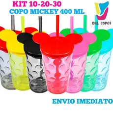 Kit 10-20-30 Copo Mickey Bolha 400 ml - Copos pra festa - Decoração infantil