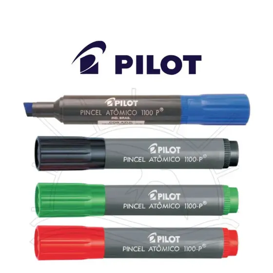 KIT Pincel Atômico Canetão Grosso 4 Cores Pilot P/ Cartaz Avisos