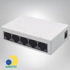 Switch Gigabit 5 Portas RJ45 10/100/1000Mbps AITEK ATS-105G Rede Estável para Casa e Escritório