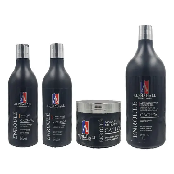 Kit para cachos tradicional 4 produtos Alphahall