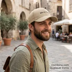 Boné Feliz no Simples Unissex Masculino e Feminino Verão Praia Lazer Ajustável Todas as Cores
