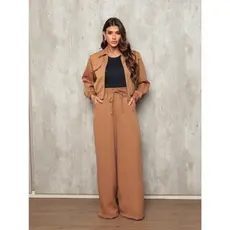 Conjunto de Frio Feminino Calça e Blusa Calça com elastico Blusa com Bolso falso e ziper