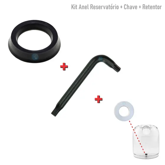 Kit Retentor + Anel Reservatório + Chave Cafeteira Dolce Gusto
