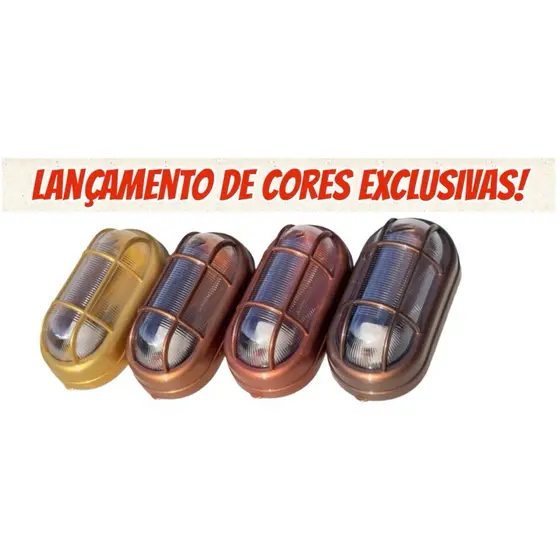 LUMINARIA ARANDELA TARTARUGA GOLD -1 LAMPADA SOQUETE E27 PAREDE, TETO, AREA EXTERNA INTERNA GAZPLAST