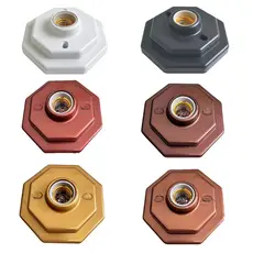 PLAFON OCTAGONAL  SOBREPOR SOQUETE PORCELANA E27-  AREA INTERNA TETO - GAZPLAST