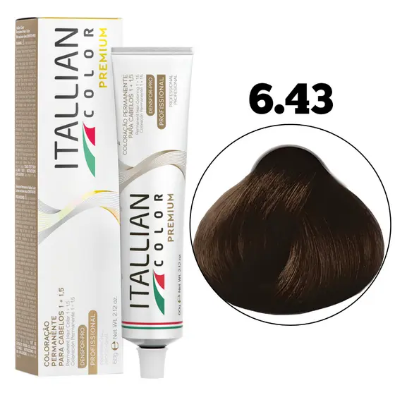 COLORAÇÃO ITALLIAN COLOR LOURO ESCURO COBRE DOURADO 6.43 60G