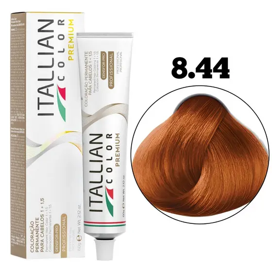 COLORAÇÃO ITALLIAN COLOR LOURO CLARO COBRE INTENSO 8.44 60G