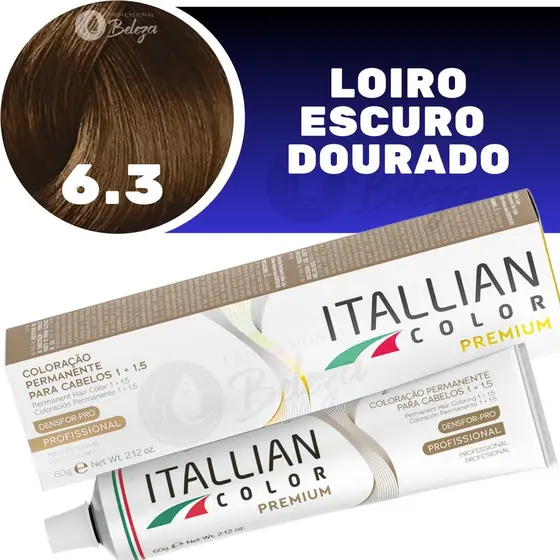 Coloração Itallian Color Louro Escuro Dourado 6.3 60g
