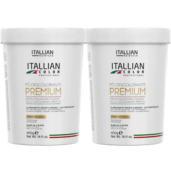 2 Unidades Pó Descolorante Premium Itallian Color Pó Descolorante Azul