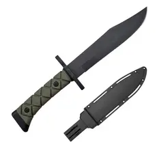Faca Para Caça com Bainha Tática Militar Sobrevivência Pesca Cabo ABS Emborrachado