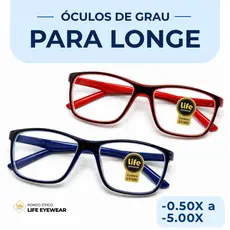 Óculos de Grau para Miopia Lentes Prontas de -0.50 a -5.00 Várias Cores Vista Para Longe