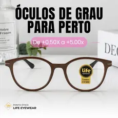 Óculos Grau +0.50 Ate +5.00 Redondo Brilho Vinho Leitura Descanso
