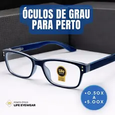 Óculos Grau +0.50 Ate +5.00 Emborrachado com Rebites Metálicos Leitura Descanso Azul Transparente