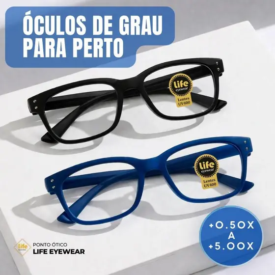 Óculos Grau +0.50 Ate +5.00 Emborrachado com Rebites Metálicos Leitura Descanso Diversas Cores
