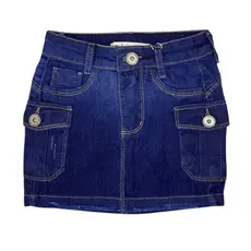 Saia Jeans Lycra Feminino Menina Infantil Juvenil Bermuda