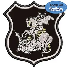 Patch Bordado São Jorge 10x9 cm Cód.4920 aplique de tecido