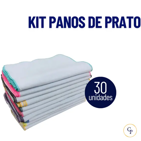 Kit Panos de Prato Simples Algodão Cru Overlock Cozinha Econômico