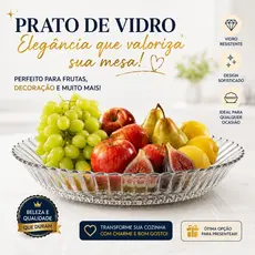 Prato de Vidro Fundo 30cm com Borda Reforçada para Pudim Bolo Torta Sobremesa Mesa Posta