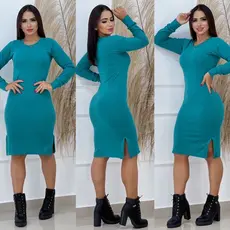 vestido de manga longa tamanho único G, tecido lanzinha