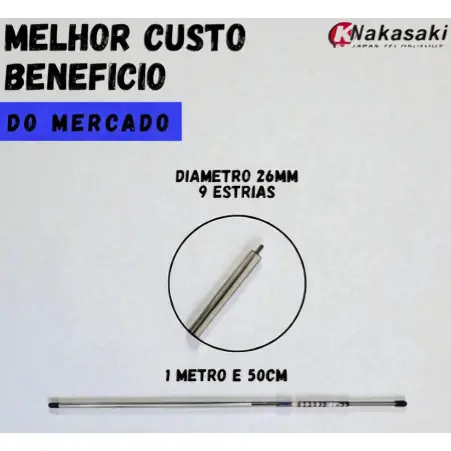 Cabo Inteiriço para Roçadeira Cabo Haste Extensora Para Roçadeira Compatível com Nakasaki 63cc/65cc Terra Vulcan 43cc